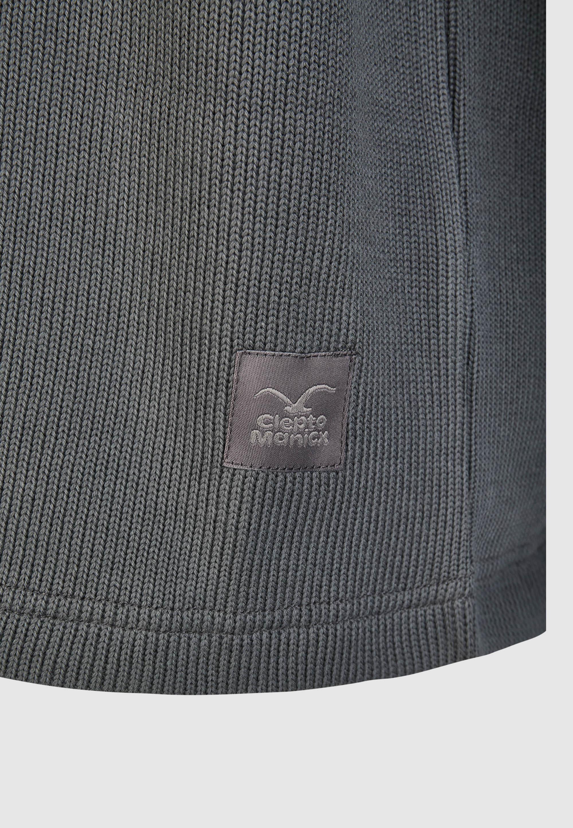 Cleptomanicx Double Crewneck Asphalt Pullover Herren grau